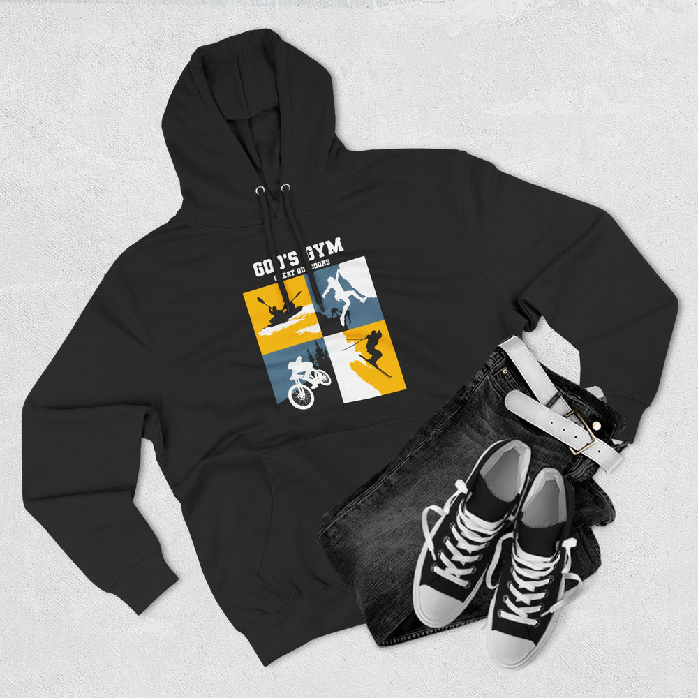 
                      
                        God's Gym Three-Panel Fleece Hoodie
                      
                    