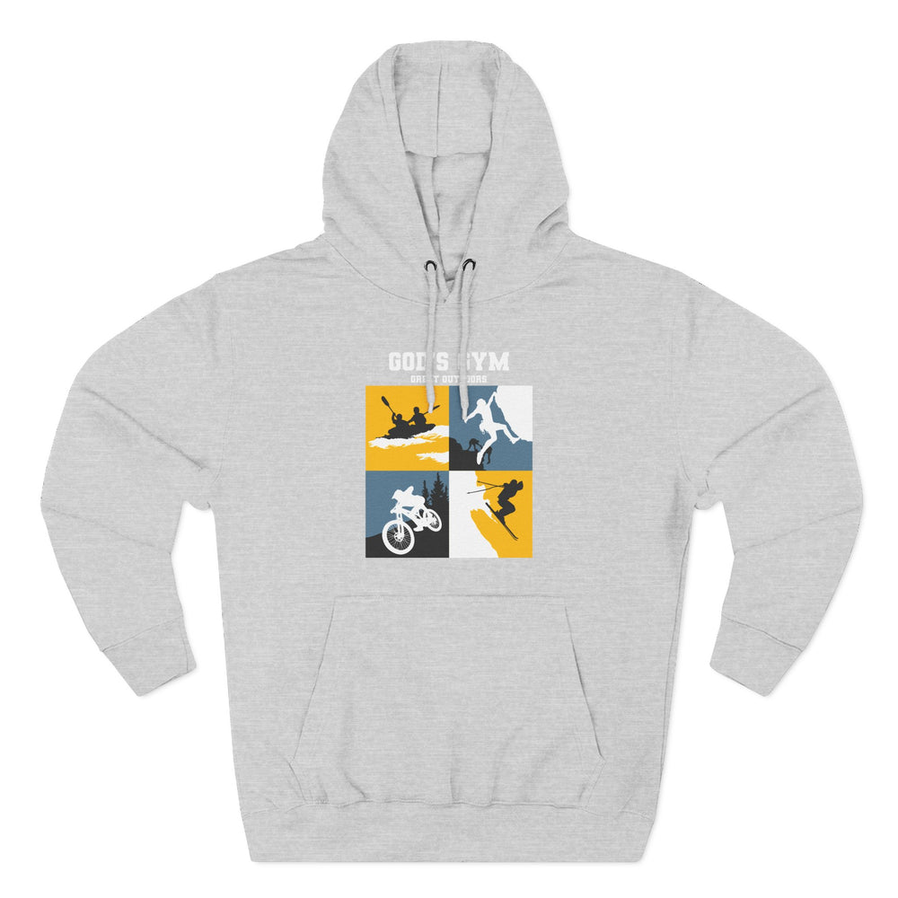 
                      
                        God's Gym Three-Panel Fleece Hoodie
                      
                    