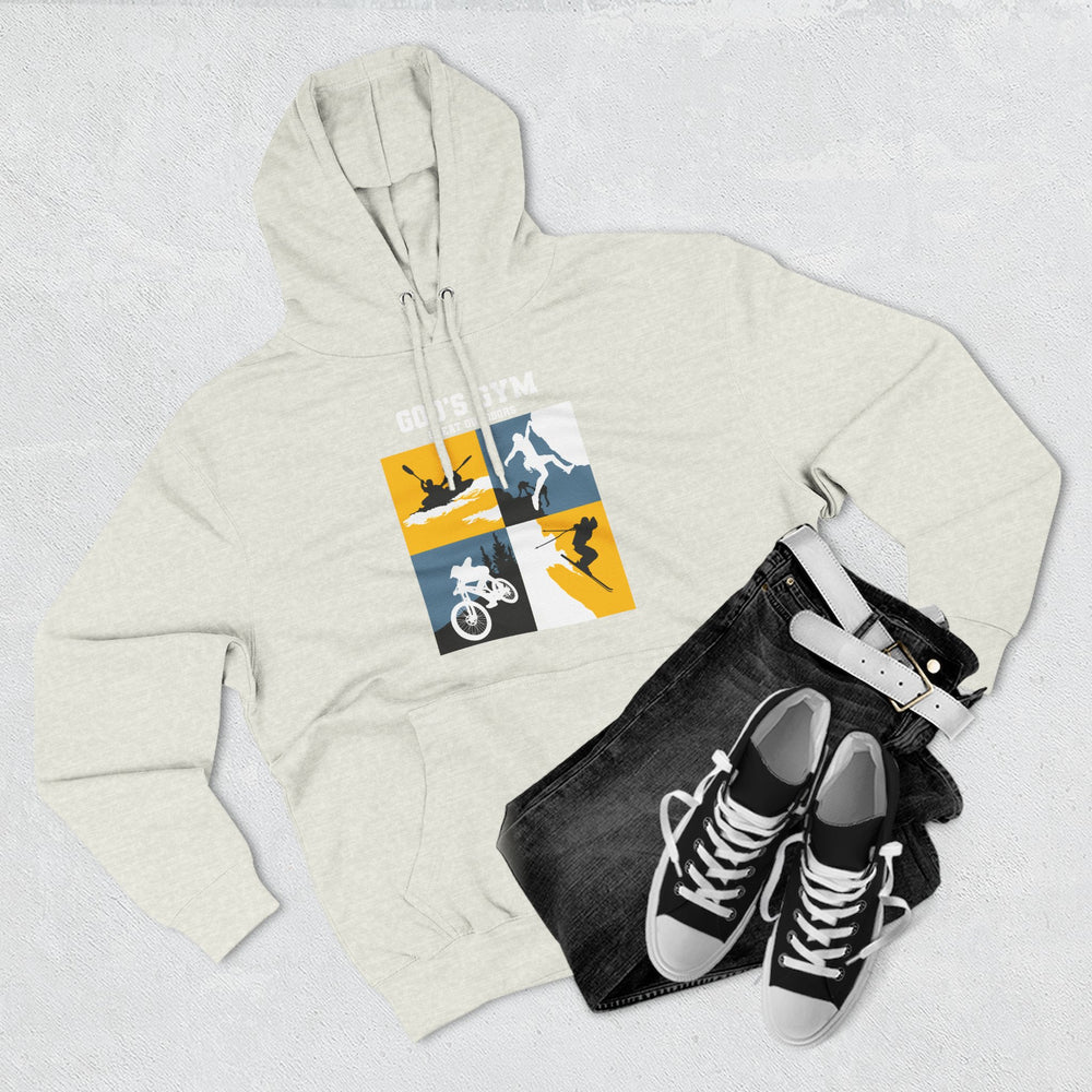 
                      
                        God's Gym Three-Panel Fleece Hoodie
                      
                    