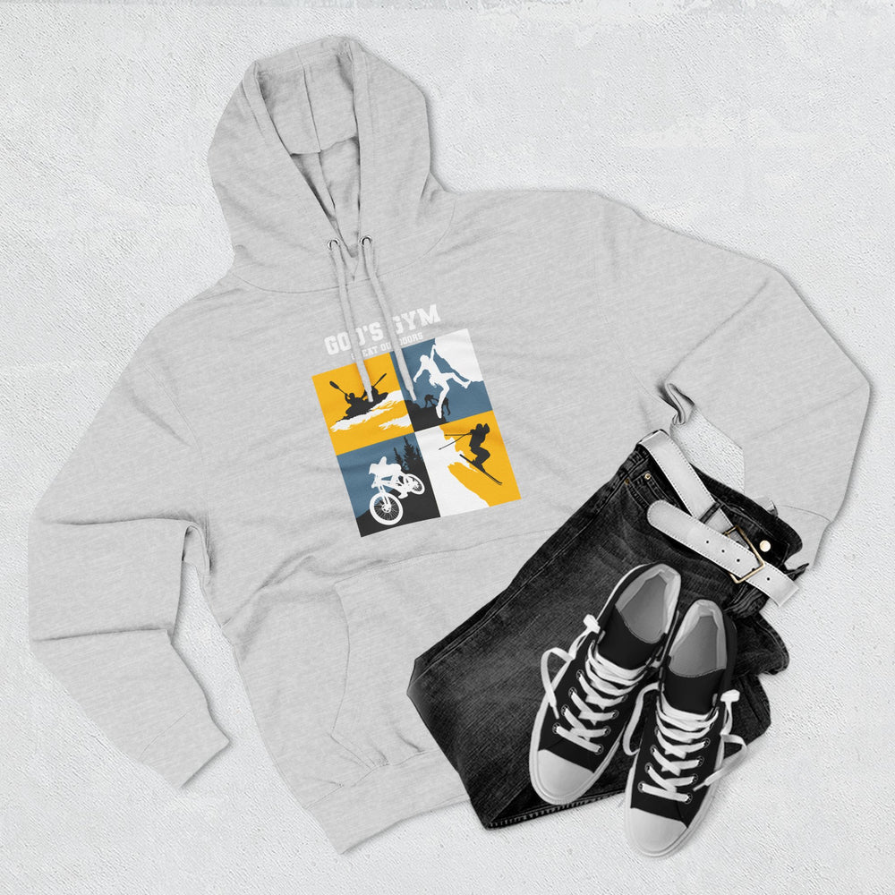 
                      
                        God's Gym Three-Panel Fleece Hoodie
                      
                    