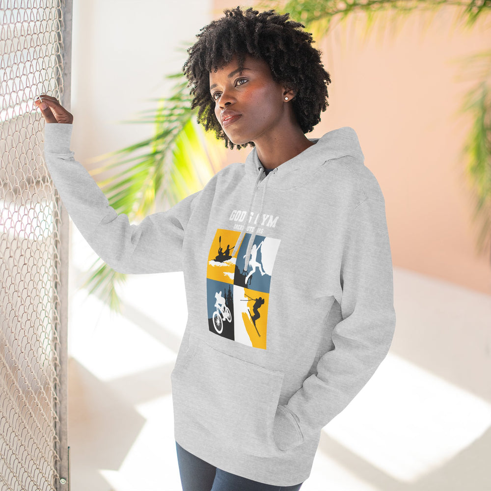
                      
                        God's Gym Three-Panel Fleece Hoodie
                      
                    