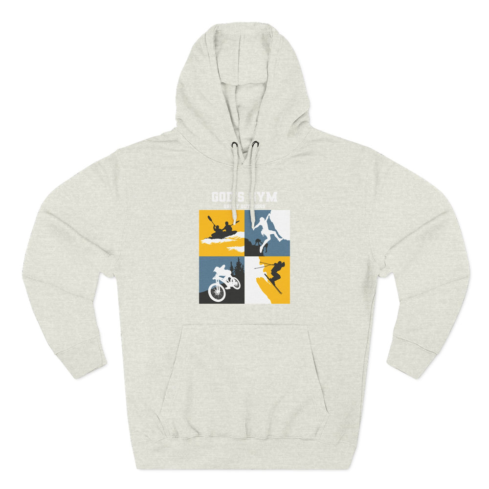 
                      
                        God's Gym Three-Panel Fleece Hoodie
                      
                    