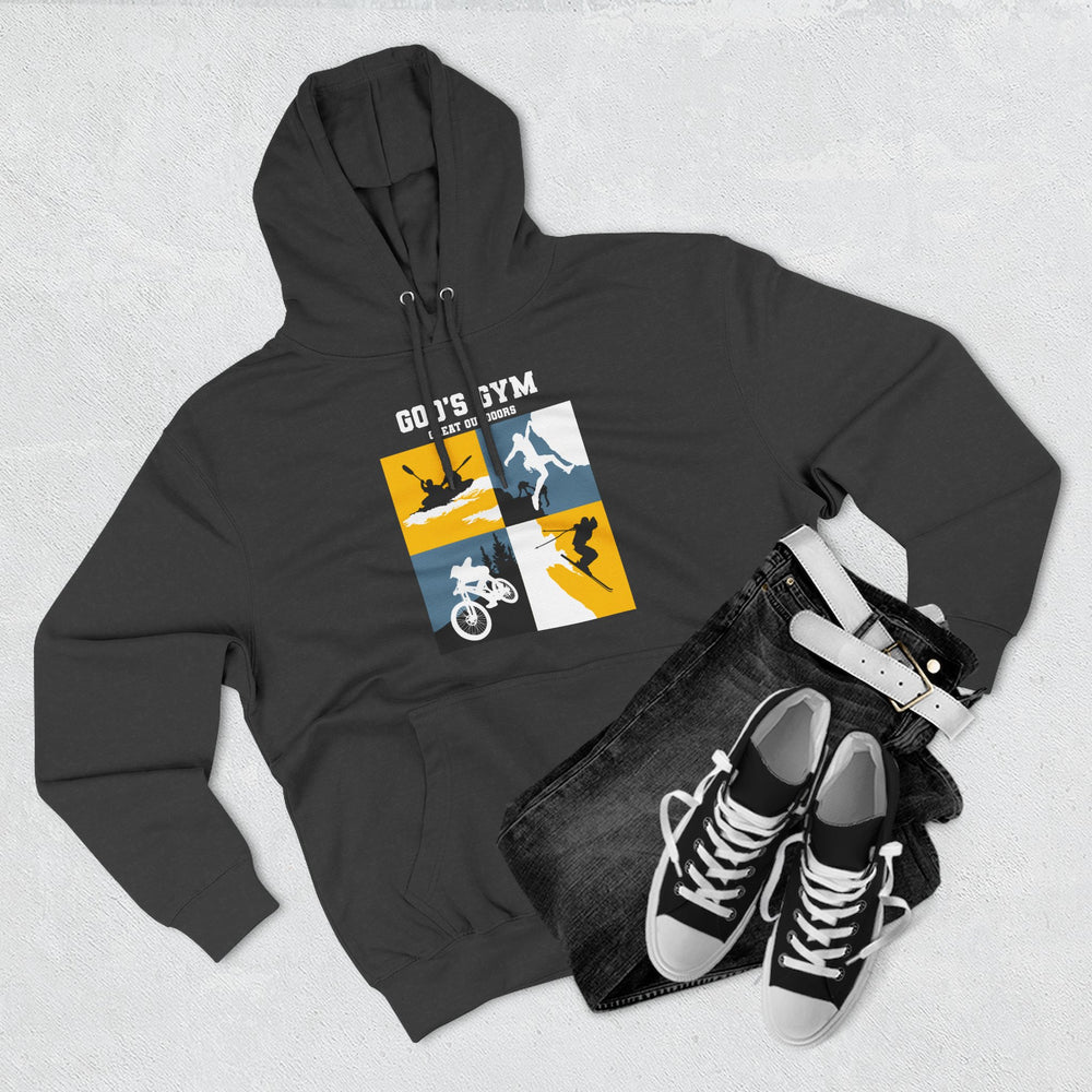 
                      
                        God's Gym Three-Panel Fleece Hoodie
                      
                    