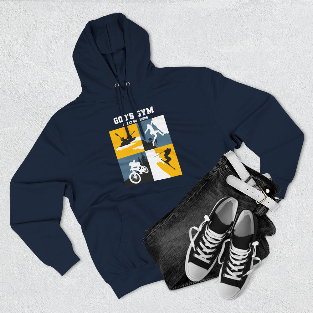 
                      
                        God's Gym Three-Panel Fleece Hoodie
                      
                    